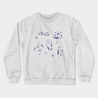 Cow print sticker set Purple Crewneck Sweatshirt